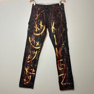 KINGZ men’s funky jeans size 29 paint splatter artsy Y2K grunge